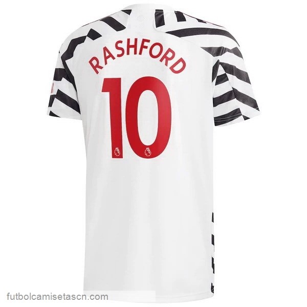 Camiseta Manchester United NO.10 Rashford 3ª 2020/21 Blanco
